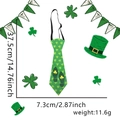 Groene St. Patrick's Day stropdas met gouden voetafdrukken en klavertjes voor feesten - Eén maat / Poot Klaver Groene Stropdas