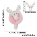 Rosa Plüsch Rentier Holzklammer für Weihnachtsdeko Party Fotoclip 4,8x4,1cm - Hellrosa