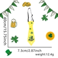 Gele St. Patrick’s Day stropdas met klaverpatroon en verstelbare riem - Eén maat / Hoed Klaver Gele Stropdas