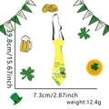 Gele St. Patrick's Day kinderdas met groene hoed en klavertje, verstelbare riem - Eén maat / Bierpul Hoed Gele Stropdas