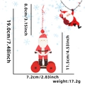 Pendente di Babbo Natale in legno con ruote rosse, dimensioni 11,5x7,2cm decoro - Stile Babbo Natale Su Ruote