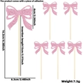 Pink glitter bow cake toppers set for Valentine's Day party decorations with size details - Pink Type C / Glitter Pink