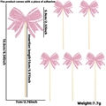 Décoration de gâteau nœud rose pailleté pour Saint-Valentin avec dimensions - Style Rose F / Rose
