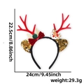 Christmas reindeer antler headband with red sequins, cute deer and green pompons - Gold Sequin Ears Red Antlers