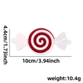 Red and white swirl candy ornament for Christmas tree DIY decorations, size 10cm x 4.4cm - Large Double-Ear Red White Swirl Candy