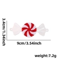 Red and white swirl peppermint candy ornament with dimensions and weight display - Medium Double-Ear Red White Pinwheel Candy