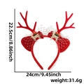 Red Christmas reindeer antler headband with gold deer charms and mesh details - Red Velvet Ears Red Antlers Deer