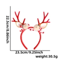 Serre-tête de renne de Noël rouge avec oreilles blanches et décoration de nœud - Nœud Rouge Blanc Bois Rouges
