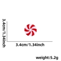 Red and white swirl mint candy Christmas ornament, 3.4cm plastic decoration - Medium Red White Pinwheel Candy