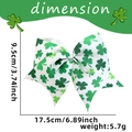 Detaillierte Maße der St. Patrick's Day Kleeblatt-Schleife mit 17,5 cm Breite und 9,5 cm Höhe - 17,5 cm x 9,5 cm / Weißes Kleeblatt-Stil