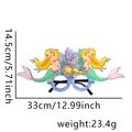 Blaue Meerjungfrau Partybrille mit Glitzerschuppen und Korallen-Deko, 33x14,5cm - Cartoon Meerjungfrau Figur Stil (Meerjungfrau Brille B)