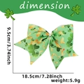 Detaillierte Größenangaben für St. Patrick's Day grüne Kleeblatt Schleife Haarschmuck - 18.5cmx9.5cm / Goldmünze Kleeblatt-Stil
