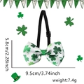 Verstelbare St. Patrick's Day vlinderdas met klaverpatroon en maataanduidingen - Eén maat / Wit Klaver