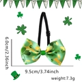 Groene St. Patrick's Day vlinderdas met klaverprint en elastische band - Eén maat / Groen Klaver Gouden Munt