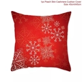 Christmas snowflake pillow cover in red peach skin cashmere, 45x45cm festive decoration - Style-5 (Red Snowflake Gradient)