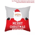 Christmas Santa Claus peach skin cushion cover 45x45cm for festive sofa decor - Style-20 (Cartoon Santa Holiday Greeting)