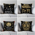 Set di 4 federe per cuscini di Halloween con stampe dorate di pipistrelli e teschi - Stile Stampa Oro (款式-4)