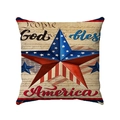 Detail van de kussensloop voor 4 juli met God Bless America opdruk en sterrendesign - Amerikaanse Vintage Ster (款式-1)