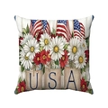 Detail eines USA-Kissenbezugs mit patriotischen Flaggen und Gänseblümchen-Druck - USA Gänseblümchen-Garten (Stil 7)