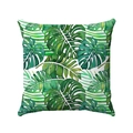 Detailed view of the soft tropical monstera leaf print on this Nordic decorative pillowcase - Nordic Nature Monstera Style (Style-7)