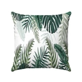 Nordic tropical plant throw pillow cover with green palm and monstera leaf prints - Fresh Greenery Jungle Style (Style-10)