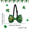 Verstelbare St. Patrick's Day groene vlinderdas met klaverpatronen voor decoratie - Eén maat / Groen Klaver