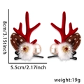 Fermagli per capelli corna di renna natalizie con floccaggio rosso e pompon 8cm - Fermaglio Capelli Corna Renna Rosse Perla Grande
