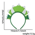 Green felt dinosaur headband with sequins for kids birthday party decoration - One Size / Green Triceratops Headband