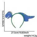 Blue dinosaur headband for kids birthday parties featuring green spikes and soft fabric - One Size / Blue T-Rex Headband