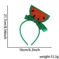 Cerchietto a tema anguria con fiocco verde e glitter per feste e costumi bimbi - Cerchietto Festa alla Frutta / Stile Anguria