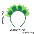 Green dinosaur headband for kids birthday party with yellow spikes and shiny sequins - One Size / Dinosaur Dorsal Fin Headband