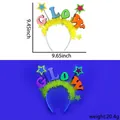 Neon glow party headband with colorful stars and GLOW letters in various vibrant shades - GLOW Letter Style