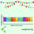 3m Regenbogen Folienfransen Vorhang Banner für Partydeko mit 300cm Breite Abmessungen - 300cmx37.8cm / Regenbogen-Patchwork
