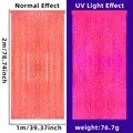 Rosa 1x2m Neon-Lametta-Vorhang mit UV-Fluoreszenz-Welleneffekt für Partys - 1x2 Meter / Neon Macaron Rosa