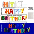 Dinosaurier Happy Birthday Banner mit Fluoreszenzeffekt für Kindergeburtstagsfeiern - Dinosaurier Geburtstag Buchstaben Stil
