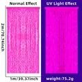 Tenda di frange rosa neon per feste con texture ondulata ed effetto di luce fluorescente - 1x2 Metri / Rosa Rosso Macaron Neon