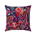 Bohemian paisley pattern cushion cover with purple and orange floral mandala design - 45x45 / Deep Purple Base Paisley Mandala Style (Style-13)