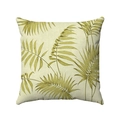 Detail of Nordic tropical palm leaf print on beige linen cotton sofa cushion cover - 45*45mm / Tropical Palm Leaf Style (Style-4)