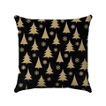 Nordic square black pillow cover with gold Christmas tree and snowflake print on white background - 45*45mm / Gold Christmas Tree Style (Style 7)