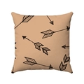 Macro detail of camel square pillowcase with black hand-drawn arrows on woven fabric - 45*45mm / Hand-Drawn Arrow Style (Style 9)