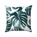 Modern Nordic square throw pillow cover featuring green geometric monstera leaf pattern - Geometric Modern Polygon Monstera Style (Style-12)