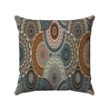 Bohemian mandala pattern linen pillowcase in vibrant orange and blue geometric design - 45x45 / Mandala Circular Totem Interlaced Style (Style-18)