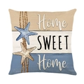 Kissenhülle aus Leinen mit Seestern-Druck und Home Sweet Home Dekor für das Sofa - Home Sweet Home Seestern (Stil-3)