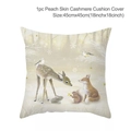 Christmas forest animal cushion cover 45x45cm made of soft peach skin material - Style-42 (Fairy Tale Forest Animals)