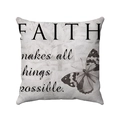 Federa per cuscino quadrata morbida con stampa scritta FAITH e motivo farfalla - Stile Faith (款式-2) / 45*45mm