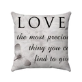 Fodera per cuscino quadrata morbida con farfalla e citazione su trama di marmo grigio - Stile Love (款式-1) / 45*45mm