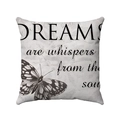 Fodera per cuscino quadrata morbida con citazione Dreams e farfalla su fondo grigio - Stile Dreams (款式-3) / 45*45mm