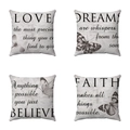 Set of four soft pillow covers featuring butterfly prints and motivational words - 4-Piece Set (Style-5) / 45*45mm