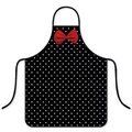 Retro polka dot apron with red bow, halter neck style, oil-resistant and cute kitchenwear - Polka Dot Red Bow Style (Style 3)