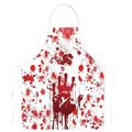 Halloween bloody apron with red handprints and blood splatters for spooky costumes - Dense Blood Splatter Palm Style